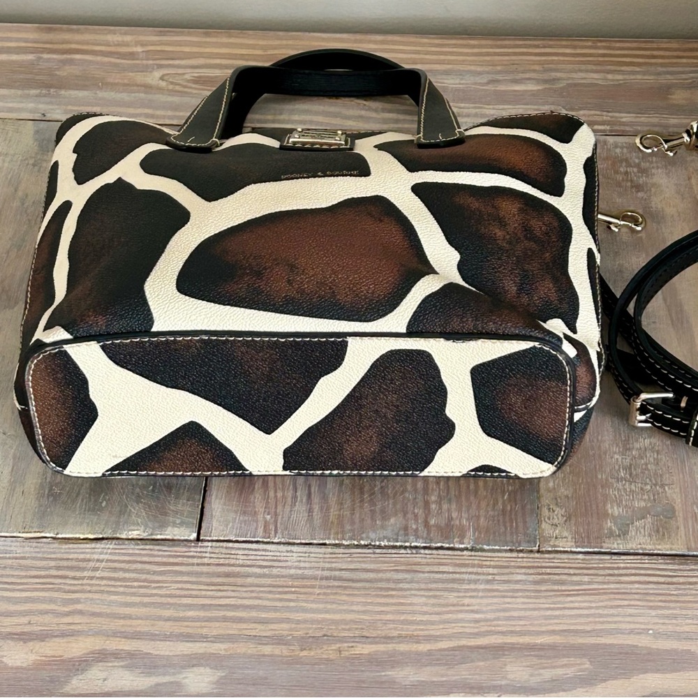 Dooney & Bourke Brown, Black & Cream Giraffe Print Small Tote - Picture 5 of 12